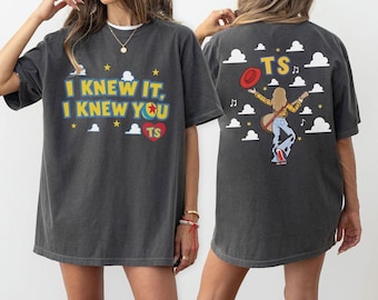Vintage Toy Story Shirt I Knew It I Knew You TS Graphic Tee Front and Back Print Cute Cowboy Cowgirl Western Clouds Retro Nostalgia Tshirt