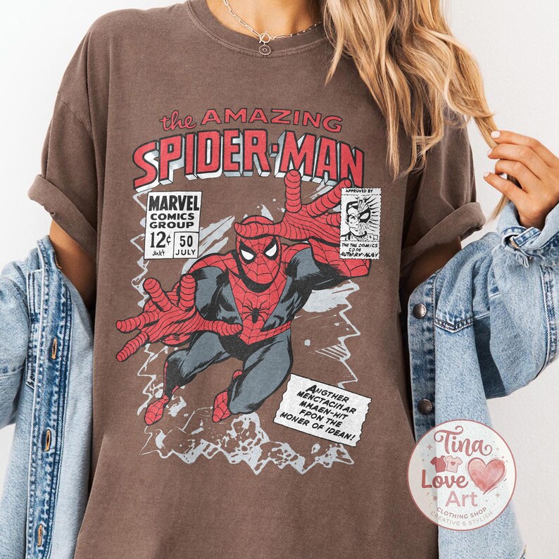 Koszulka Disney Spider-Man, koszulka Marvel Avengers, koszulka komiksowa z lat 90. z motywem Spider-Mana, dziecięca koszulka Disney Spider zdjęcie 3