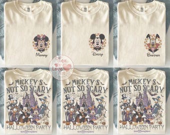 Custom Disney Halloween Shirt Mickey Not So Scary Halloween Party Tee Toy Story Pooh Star Wars Halloween Costume Unisex Family Vacation Tee