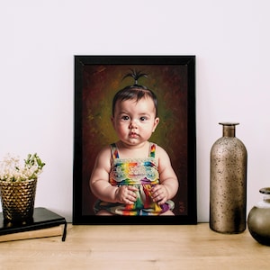 Custom Renaissance Portrait: Oil Painting Style, Regal Wall Art (Digital or Framed Print
