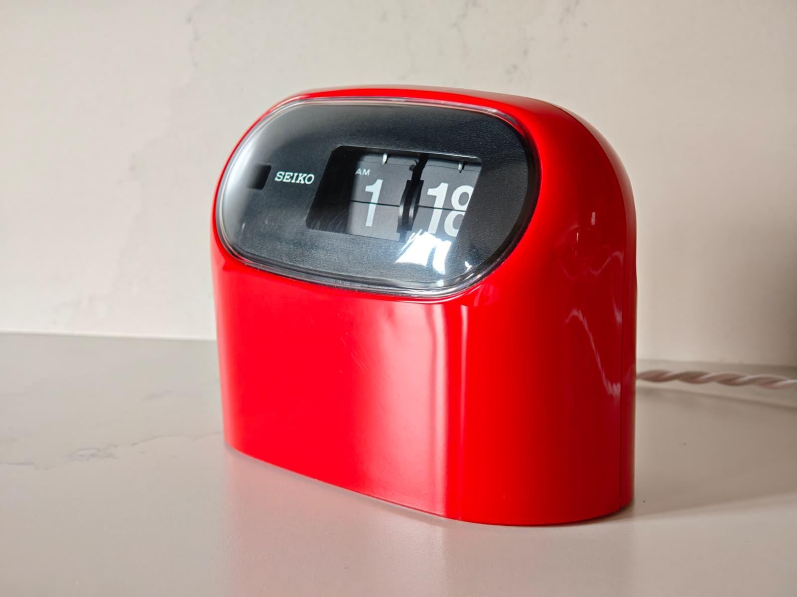 Seiko SD502 Flip Clock, Fully Restored, Red 1970s Space Age, Japan