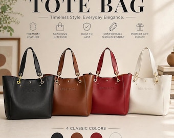Retro Mother Child PU Leather Tote Bag, Structured Zipper Work Purse