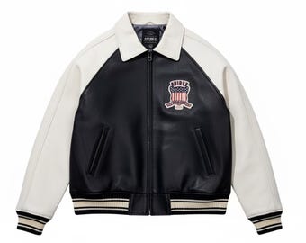 Handmade Avirex Leather Bomber Jacket | Two-Toned Cowhide, Custom Fit