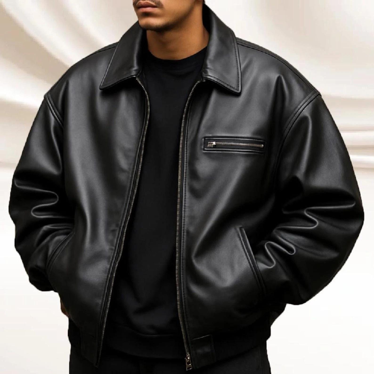 Vintage bomber leather jacket men - Etsy 日本