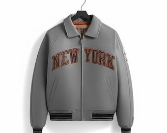 Handmade Avirex New York Cowhide Leather Bomber Jacket, Limited Edition