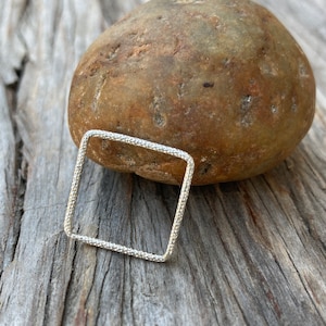Texture Silver Square Ring Minimalist Jewelry Gift Ideas
