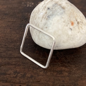 Sterling Silver Square Ring Cube Jewelry Gift ideas