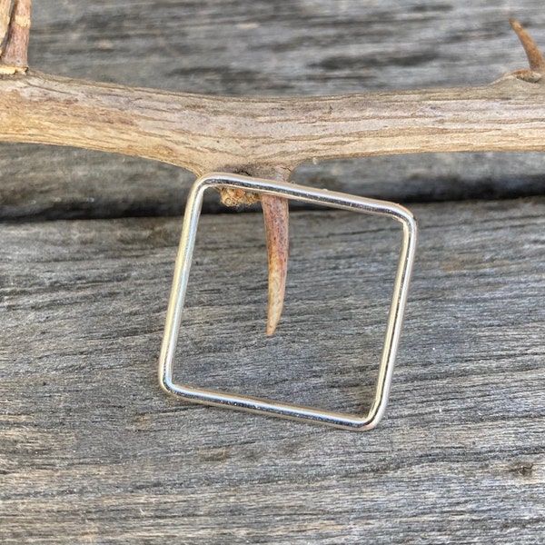 Sterling Silver Square Ring Cube Jewelry Gift ideas