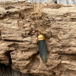 Labradorite Gold Filled Necklace Minimalist Jewelry Gift Idea