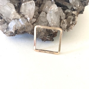 Gold Filled Square Ring Band: Minimalist Geometric Jewelry