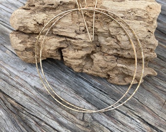 Hammered Gold Filled Hoop Earrings Minimalist Jewelry