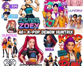 Huntrix Kpop Demon Hunters SVG PNG, Kpop Idol Group Shirt design,Girl Dinner Png,Saja Boys Girls Bands svg, Huntrix fans, DigitalDownload