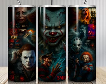 Envoltorio para vaso de Halloween Horror: Leyendas de películas de terror (descarga digital PNG)
