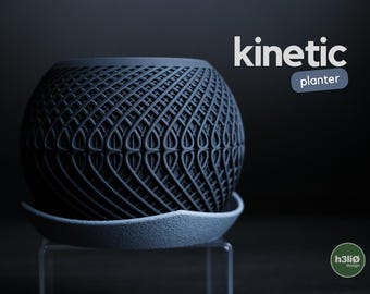 Kinetic planter | Modern 3D printed flower pot | Geometric planter | Designer decorative pot