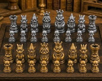 Monsters and mythical creatures – complete 32-piece chess set | Fantasy design | Made in Germany