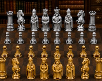 Medieval figures – complete 32-piece chess set | Historical design | Made in Germany