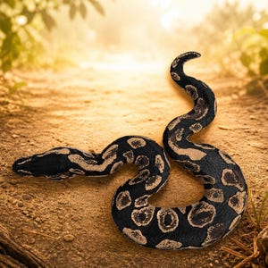 Shadow Patch – Ledad skulptur av kunglig pyton | Realistisk reptildekor | Tillverkad i Tyskland bild 4