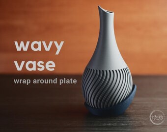Wavy vase | Modern 3D printed vase | Elegant flower vase | Designer decor | Minimalist
