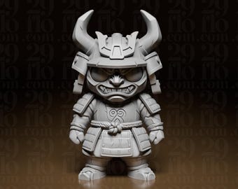 Figura exclusiva de minisamurái enfadado | Estatua de guerrero chibi | Decoración japonesa | Bonito juguete ninja de escritorio | Regalo para gamers | Estilo anime