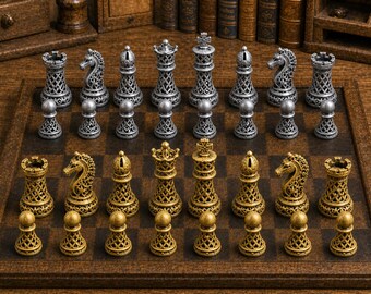 Openwork design – complete 32-piece chess set | Modern design | Made in Germany