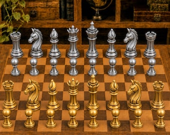 Futuristic neon style – complete 32-piece chess set | Science fiction | Made in Germany