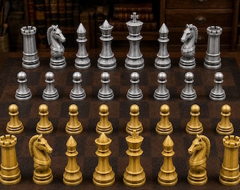 Sculptural low-poly shapes – complete 32-piece chess set | Modern design | Made in Germany