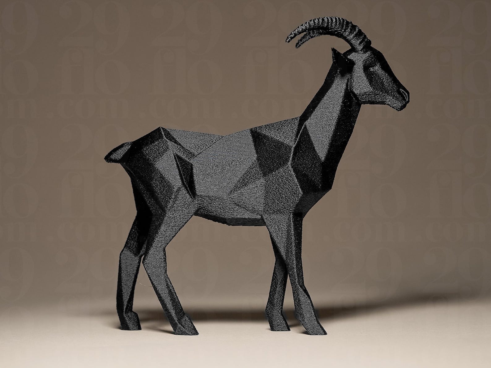 Geometric Goat Full Body Geometric Goat Figurine | Modern Goat Made of Geometric Shapes ...