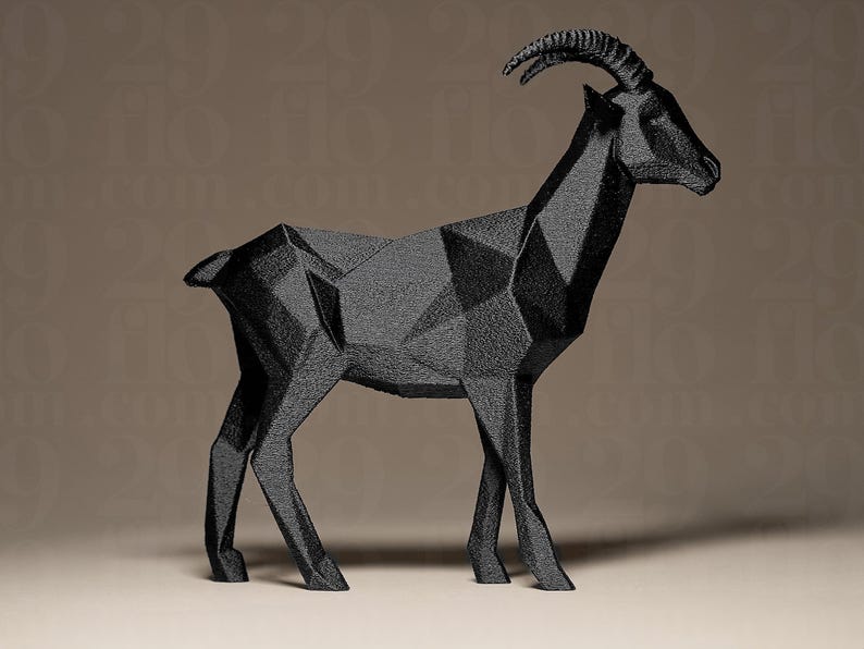Goat Shape Geometric Goat Figurine | Modern Goat Made of Geometric Shapes ...
