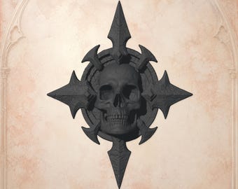 Gothic Skull – gotisches Totenkopf-Wandrelief | Dark Art | Made in Germany