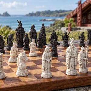 Maori Chess Set STL - 6 pieces for 3D printing | Digital Download