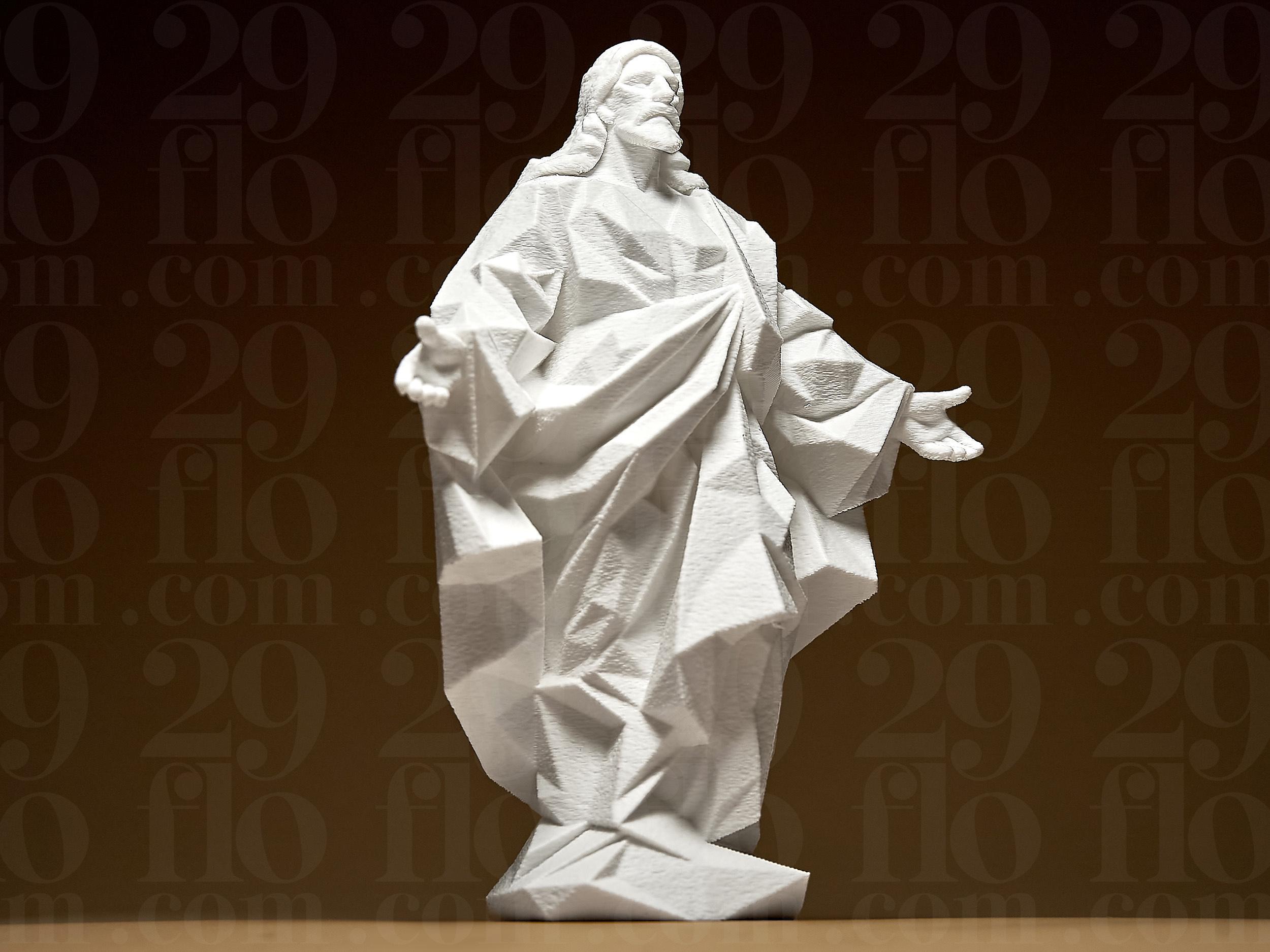 Jesus Geometric Geometric Jesus Statue | Modern Geometric Christ Figure | White 3D ...