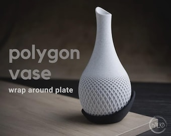 Polygon vase | Modern 3D printed vase | Geometric flower vase | Designer decor | Minimalist
