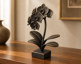 Orchid Blossom – Freestanding Floral Figurine | Elegant Botanical Decoration | 3 Sizes & 7 Finishes | Made in Germany