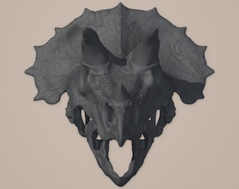 Triceratops-Schädel – Wandskulptur | Urzeit-Wanddeko | Made in Germany