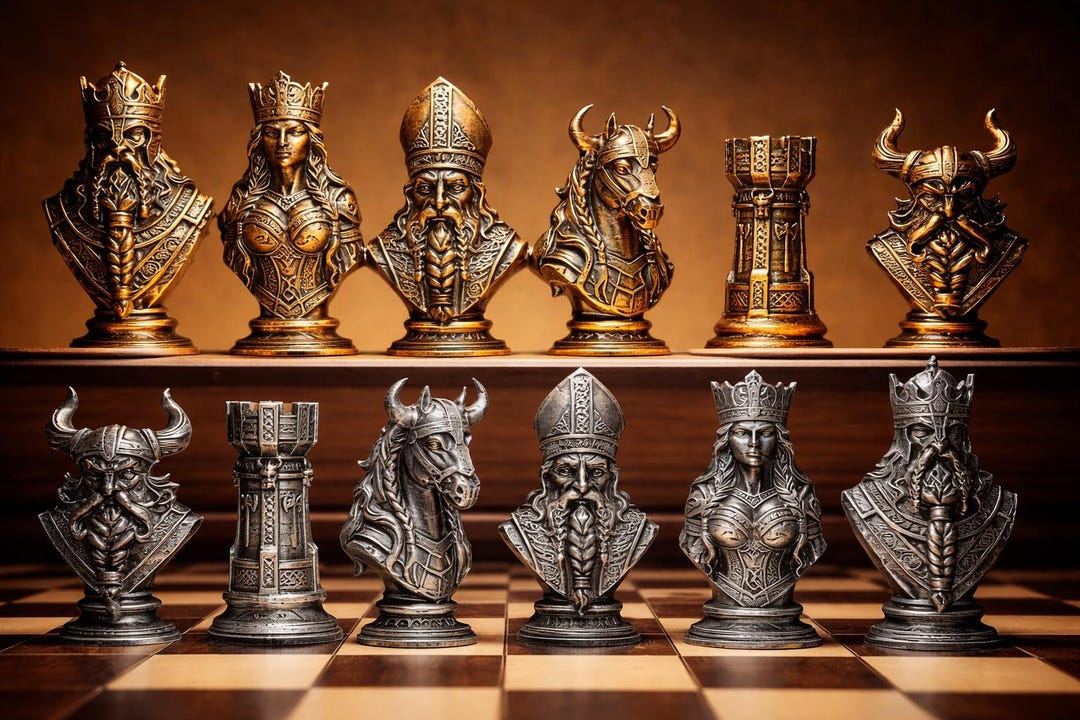 Wikinger Chess Wikinger Schachfiguren Set | Viking Chess Pieces | Nordische Mythologie ...