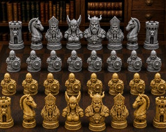 Viking figures – complete 32-piece chess set | Historical design | Made in Germany