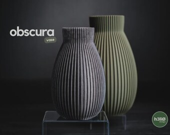 Vaso Obscura | Vaso moderno stampato in 3D | Vaso per fiori scanalato | Arredamento di design | Arte oscura