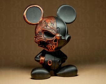 Mickey de dos caras – Figura de terror en negro - Decoración gótica y de Halloween