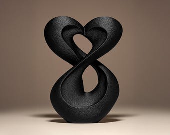 Estatua de Gracia Infinita | Escultura abstracta de corazón | Figura de arte moderno | Decoración de arte oscuro