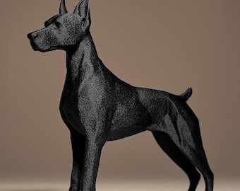 Doberman hondenbeeld | Doberman figuur sculptuur | Moderne decoratie | Dark Art collectie
