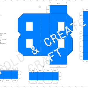 Buchstabe &quot;&quot;B&quot;&quot; Origami Vorlage: DIY Papiermodell (Digitaler Download PDF)&quot;