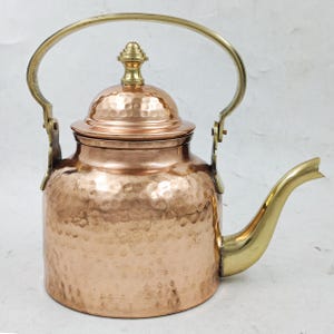 Handcrafted Copper Kettle | Vintage Style Water Boiler | Ayurvedic Copper Teapot | Traditional Drinkware for Kitchen & Décor