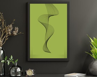 Abstracte lijntekeningen | Minimalistische muurkunst | Moderne boho digitale download | Abstracte kunst uit het midden van de eeuw | Neutraal groen afdrukbaar muurdecor