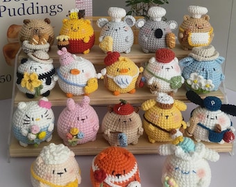 Chubby Amigurumi Animal Keychain – Handmade Crochet Plush Bag Charm