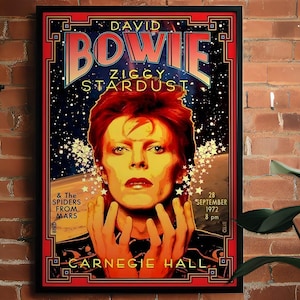 David Bowie Poster, Retro Rock Music Wall Art, Iconic Singer Print, Vintage Rock Decor, Classic Rock Canvas, High Quality Music Artwork