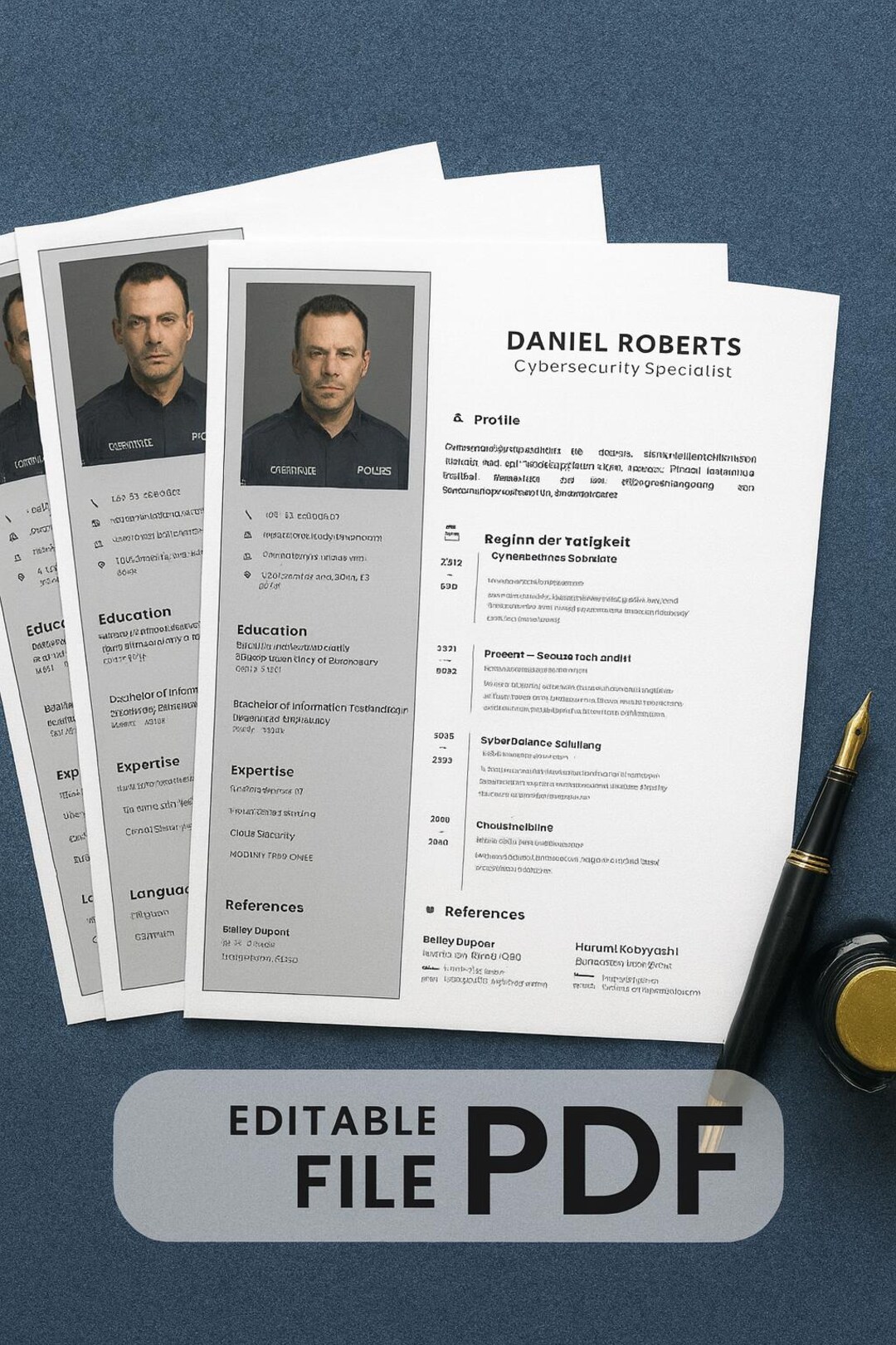 Editable Resume, Professional CV Template, Modern Resume Design, Job