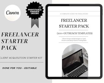 Freelancer Client Acquisition Guide, 100+ Outreach Scripts Templates, Freelancer Starter Pack, Business Growth Guide, Freelance Kit