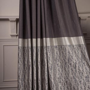 Luxury Gold Silver Curtains, Two Tone Grey Silver Drapes, Modern Elegant Window Panels, Living Rrom Curtains, Glam Home Decor