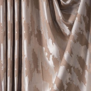 White Sateen Light Brown Jacquard Curtains Panel, Custom Size Curtains, Luxury Curtains for Living Room Curtains, +6 Different Color Options
