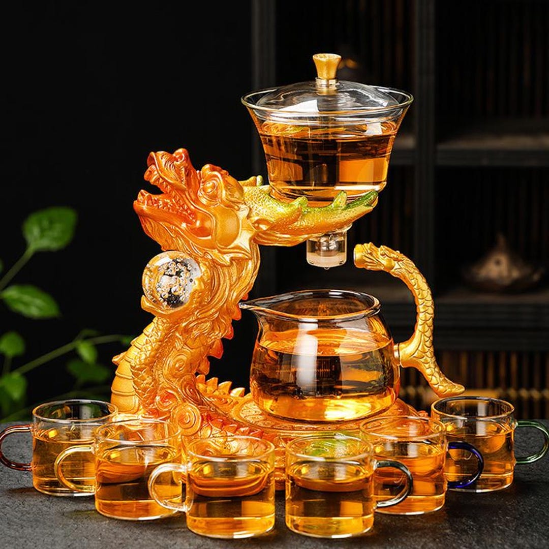 Creative Dragon Glass Tea Set | High-temperature Resistant Glass Tea ...